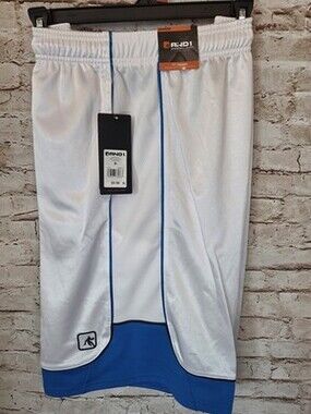And1 Men's Core Shorts Basketball Gym Shorts 11" Inseam White & Blue Size M NWT